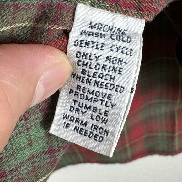 Polo Ralph Lauren Custom Fit Plaid Flannel Button Up Shirt Size Medium Red Green - Picture 4 of 5